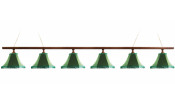 Лампа Классика 1 6пл. сосна (№4 ,бархат зеленый,бахрома желтая,фурнитура золото)