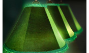 Лампа Классика 6 пл. металл  (№1,бархат зеленый,бахрома желтая,фурнитура золото)