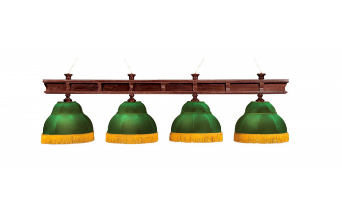 Лампа Президент 4пл. дуб (№1,бархат зеленый,бахрома желтая,фурнитура золото)