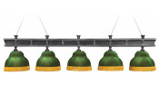 Лампа Президент Сильвер 5пл. ясень (бархат зеленый,бахрома зеленая,фурнитура хром)